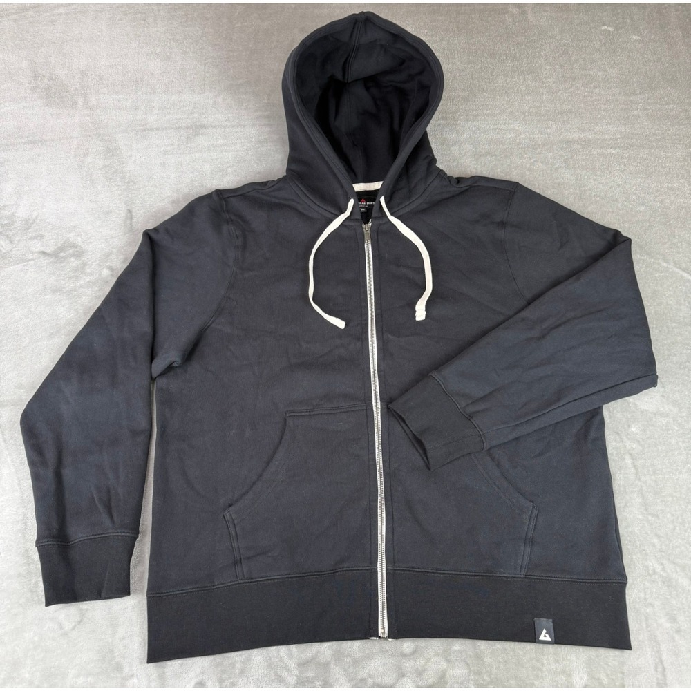 American Giant Midweight Full Zip Hoodie Mens 2XL Black Fleece $135 USA New NWOT